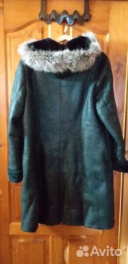 Дубленка натуральная женская 50 52 с капюшоном