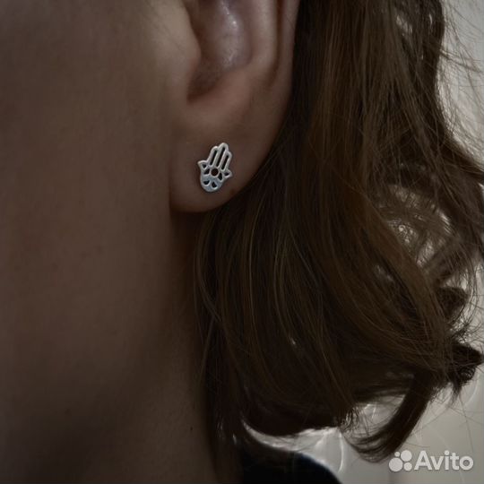 Серебряные серьги пусеты 