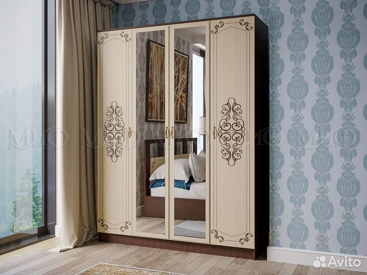 Шкаф Жасмин 4х створчатый