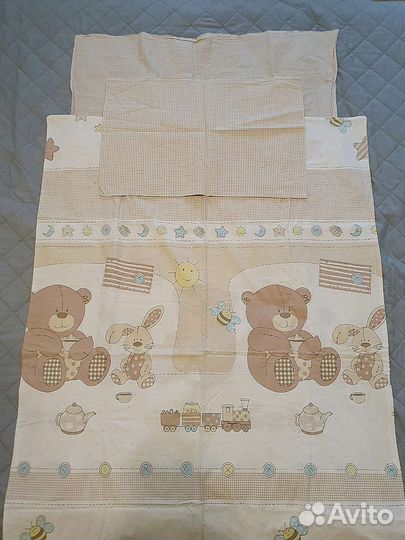 Бортики в кроватку+постельное бельё