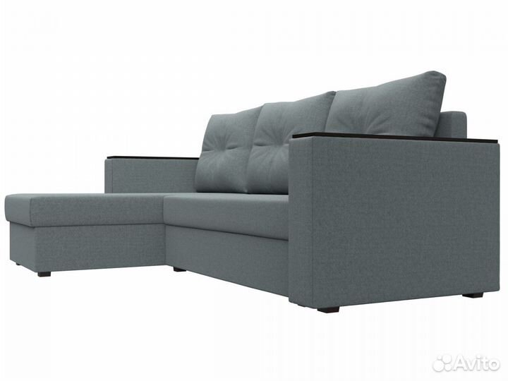 Диван угловой Атланта Лайт Б-С левый угол, рогожка, амур серый