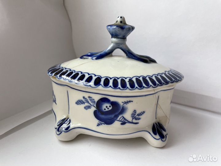 Конфетница Шкатулка Сахарница Гжель