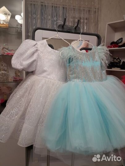 Нарядное платье снежинки 98 104