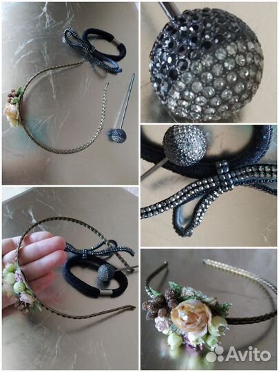 Аксессуары д/волос.ободок.шпилька.резинка.Франция