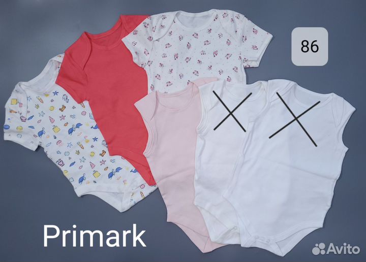 Новые боди 80 86 на девочку Primark Lupilu OVS C&A