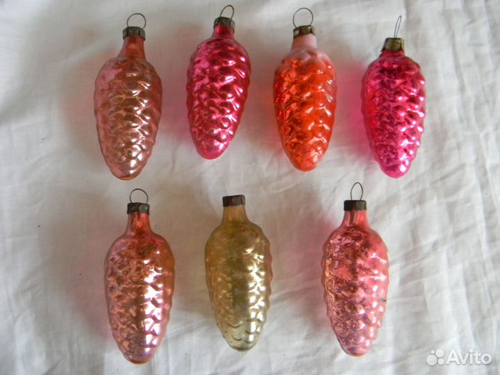 Ёлочные игрушки Шишки наборами СССР