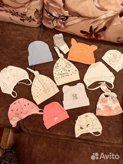 Детские шапочки от 0 до 4 месяцев