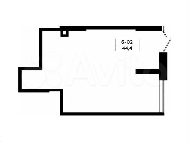 Продается торговое помещение, площадь 44.4 кв.м