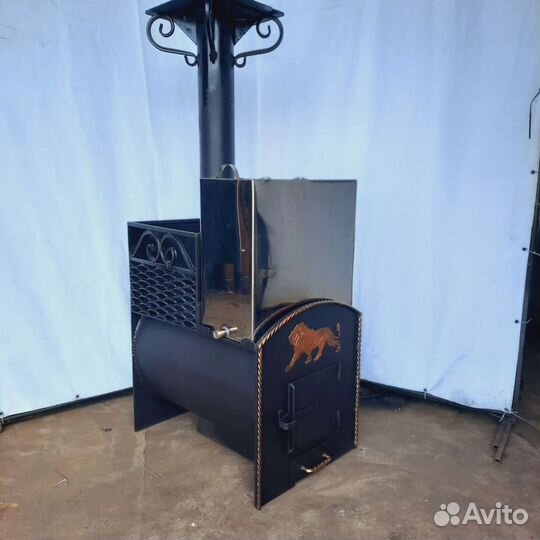 Печь банная из газовой трубы 530мм
