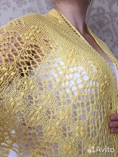 Шаль-парео ручной работы