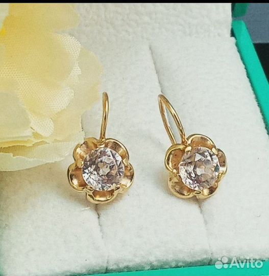 Серьги золотые СССР 583 пробы