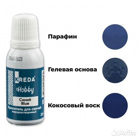 20 мл. Краситель синий для свечей, воска, косметик