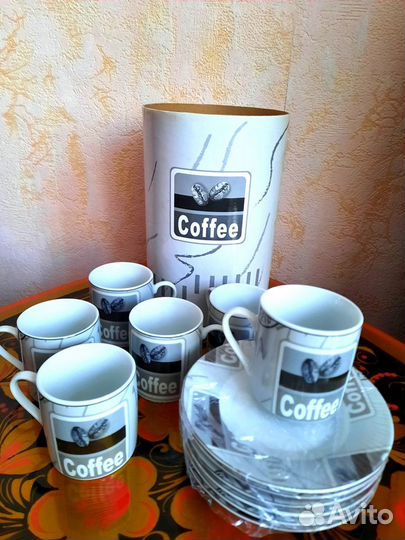 Набор кофейных чашек с блюдцами (6 шт.)