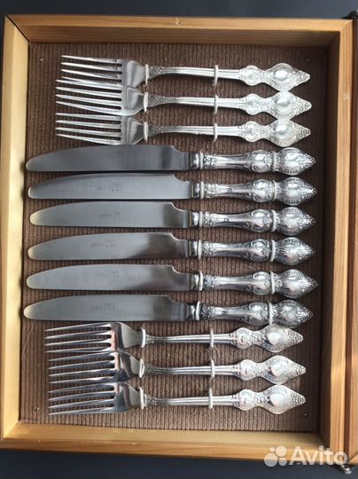 Набор столовых приборов 24 предмета мельхиор