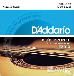 Струны 11-52 D'addario EZ910 85-15 Bronze