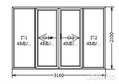 Тёплая раздвижная система Патио 3160*2640мм