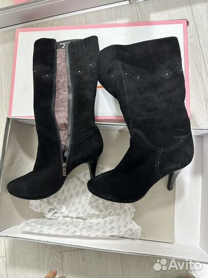 Сапоги замша зима 40