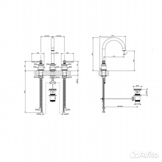 Gessi venti20 Смеситель для раковины 65015#031