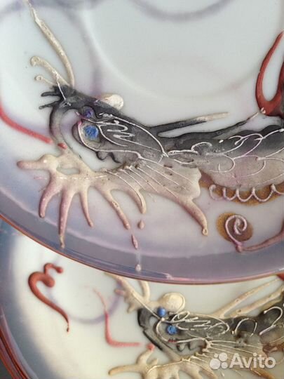 Фарфор. Сервиз Дракон Сацума Япония