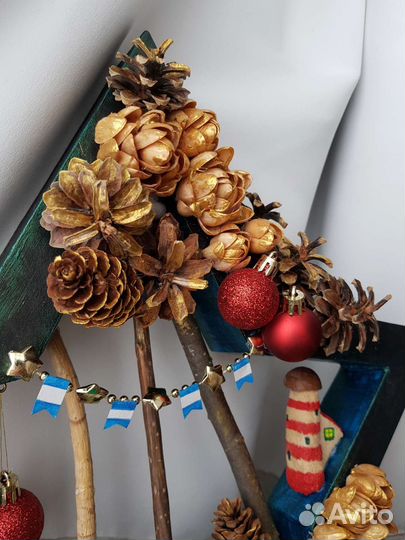 Новогодняя композиция подарок ручной работы