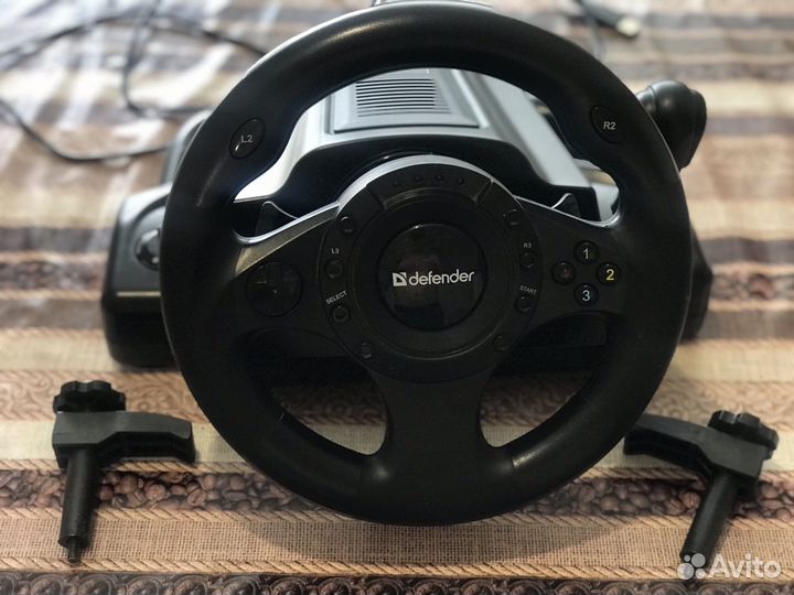 Игровой руль с педалями и коробкой передач
