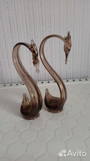 Пара лебедей хрусталь времён СССР