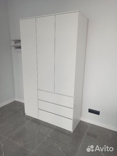 Шкаф 3-х створчатый Мори белый 1,2 м