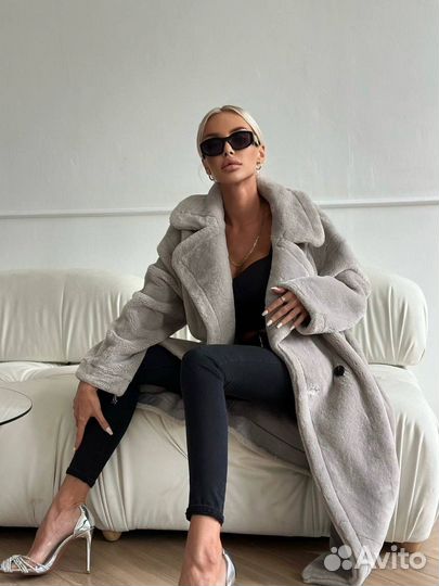 Шуба серая