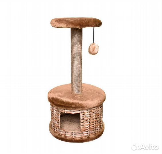 Когтеточка домик для кошки из джута
