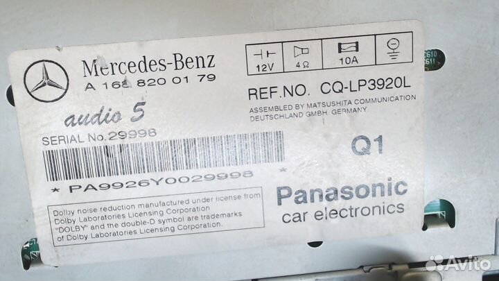 Магнитола Mercedes A W168, 2000