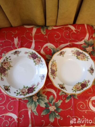 Тарелки суповые и супница carlsbad Богемия винтаж
