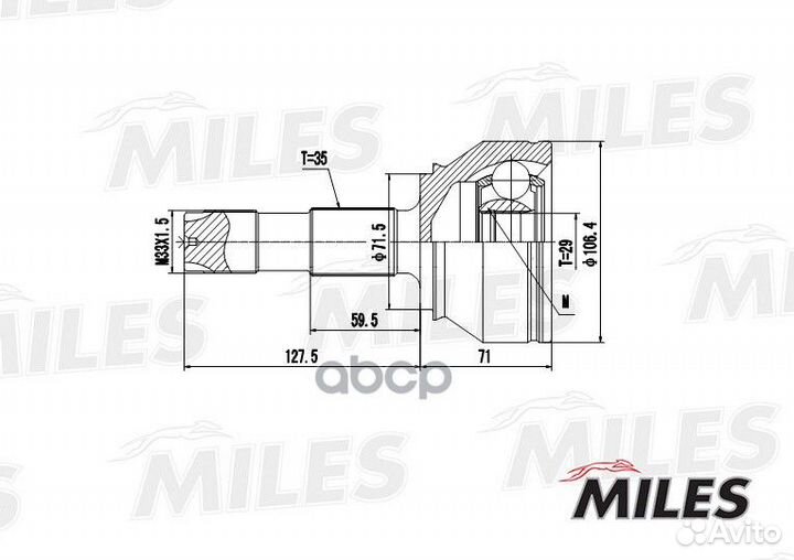 Шрус наружный GA20072 Miles
