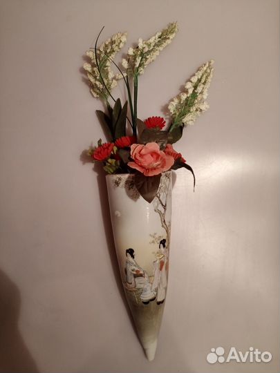 Кашпо ваза букет цветы Япония фарфор