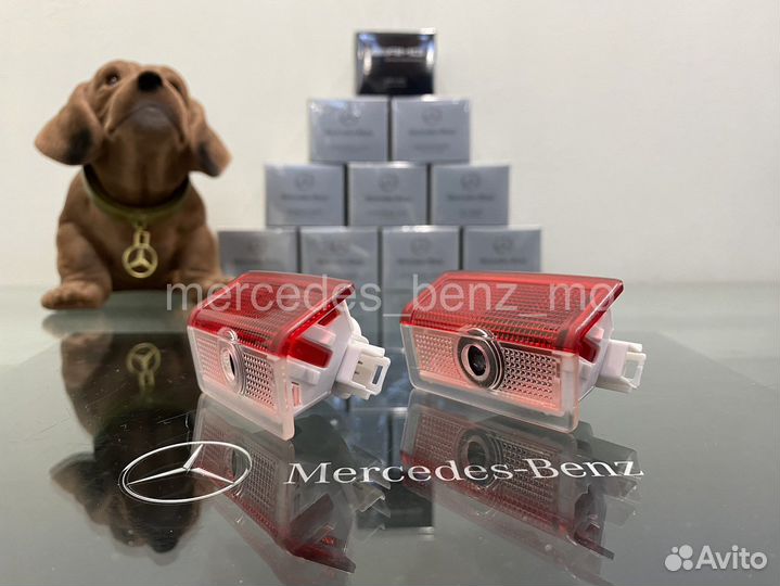 Подсветка окружения с проекцией логотипа Мерседес