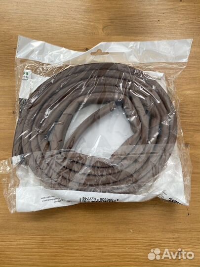 Уплотнитель для дверей окон 6м, D профиль, 14х12мм