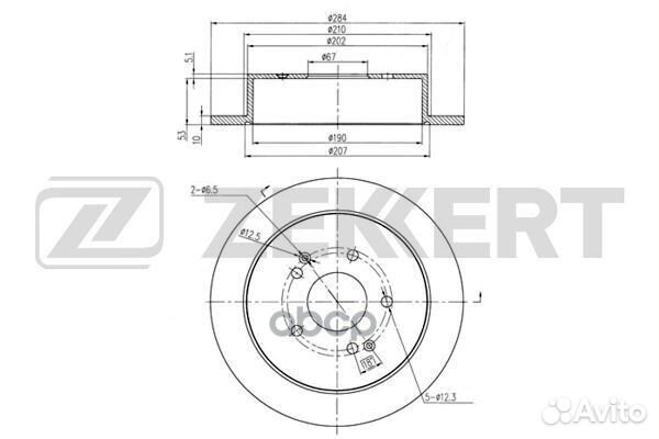 Диск торм. зад. SsangYong Korando 12- Actyon I