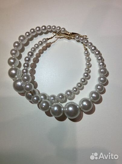 Серьги из жемчуга круглые (бижутерия)