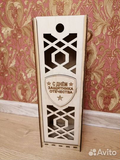 Коробка подарочная деревянная, Новый год