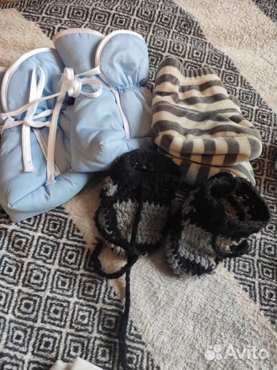 Пакет носков до 6мес, пинетки, царапки