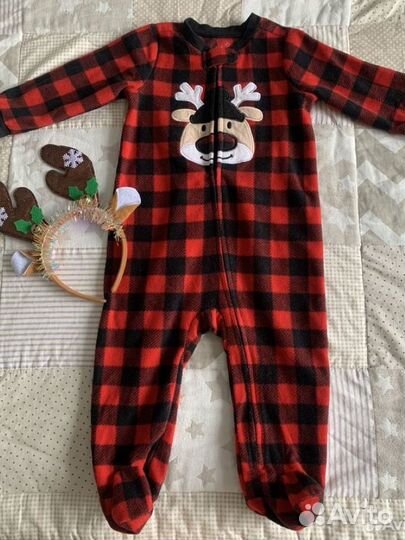 Комбинезон новогодний, костюм олененка 80