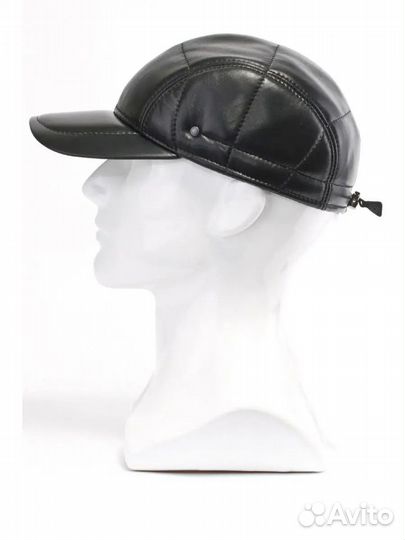 Кепка натуральная кожа