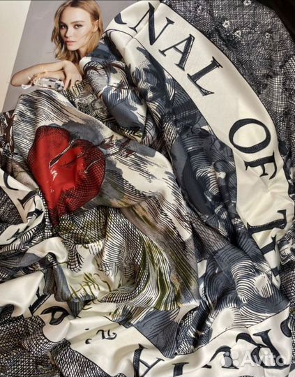 Платок Пашмина Шарф Эрме- Hermes яркое сердце