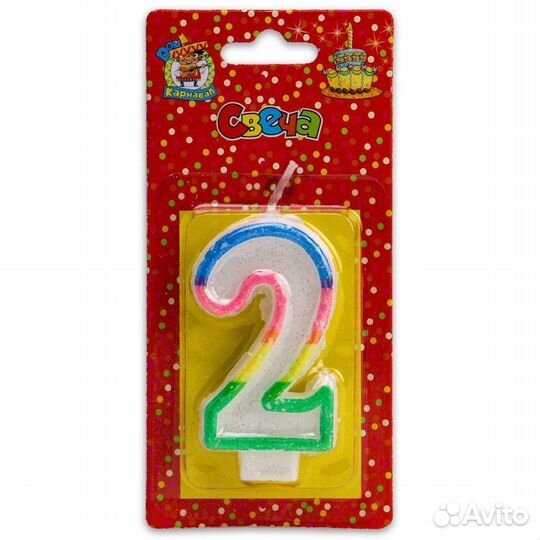 Свеча-цифра 2 \4 \ 5 \ 6 \ 8 \ 9 с бестками