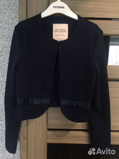 Школьный пиджак для девочки 140 синий