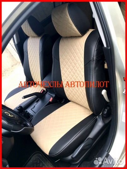 Чехлы Автопилот Mazda 3 bk bl из экоокжи чёрно-беж