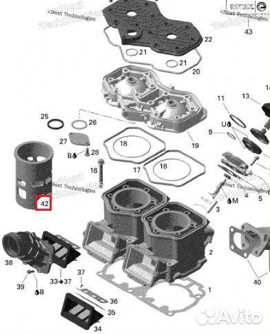 SM-09608A SPI Гильза Цилиндра Двигателя Rotax 593