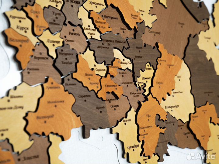 Карта России из дерева Казань