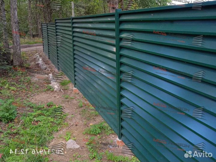 Забор жалюзи металлический