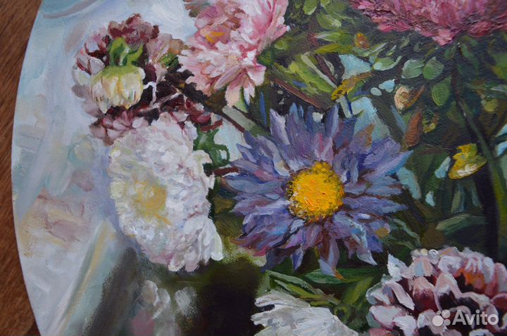Картина «Астры» маслом на холсте цветы Художник