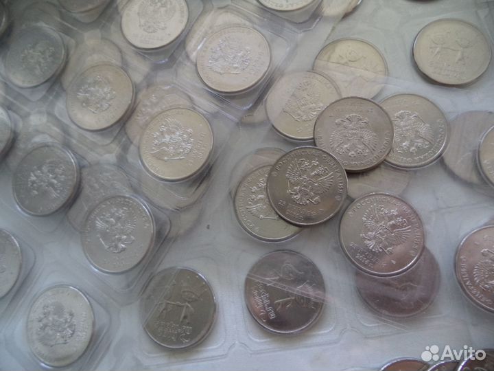 25 р. Памятные монеты олимпиада 2014 Сочи 87 шт